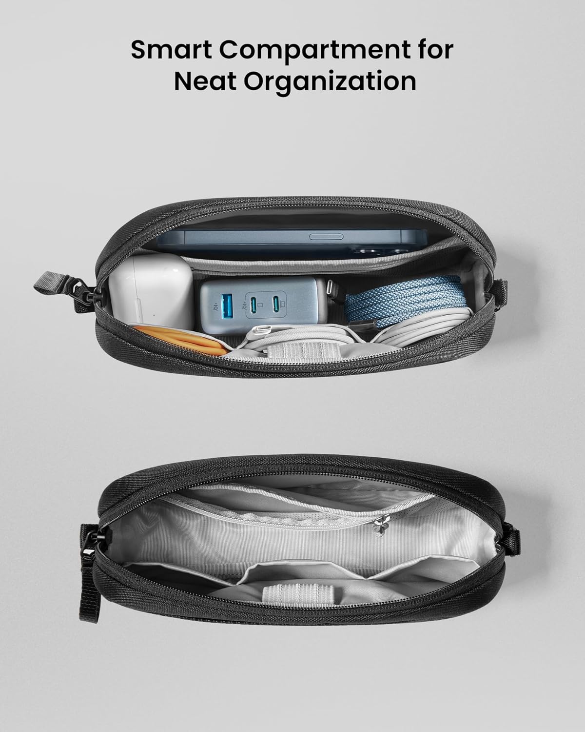 tomtoc accessoire tas kabel hoes, elektronica tech laptop accessoires organiser tas reis accessoires etui voor adapter, muis, kabel, voeding, lader, harde schijf - Image 3