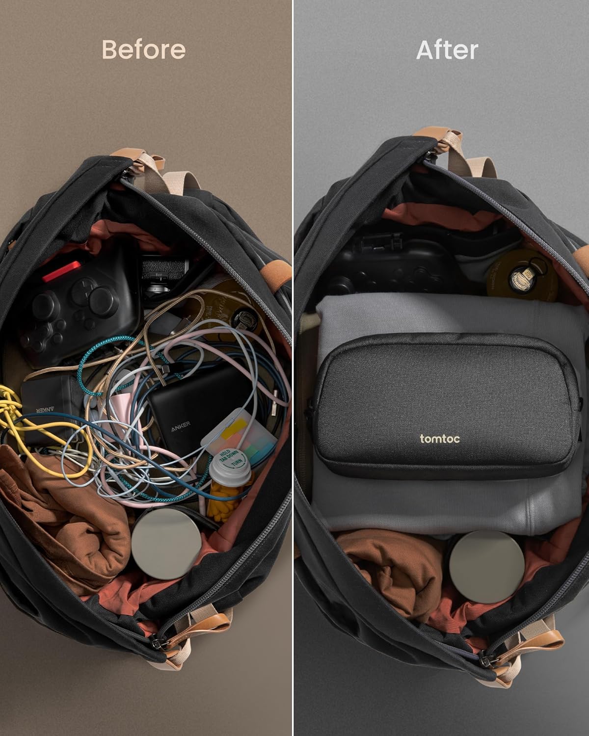 tomtoc accessoire tas kabel hoes, elektronica tech laptop accessoires organiser tas reis accessoires etui voor adapter, muis, kabel, voeding, lader, harde schijf - Image 5