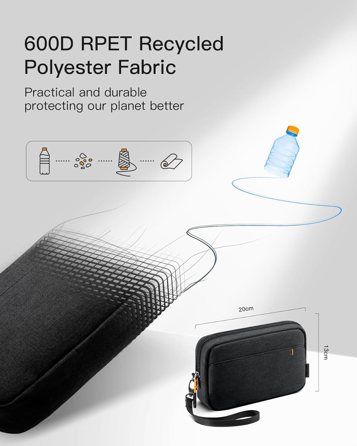 IInateck Kabeltas, elektronica-organizer, spatwaterdichte reis-accessoiretas, compatibel met muis, USB-stick - Image 5