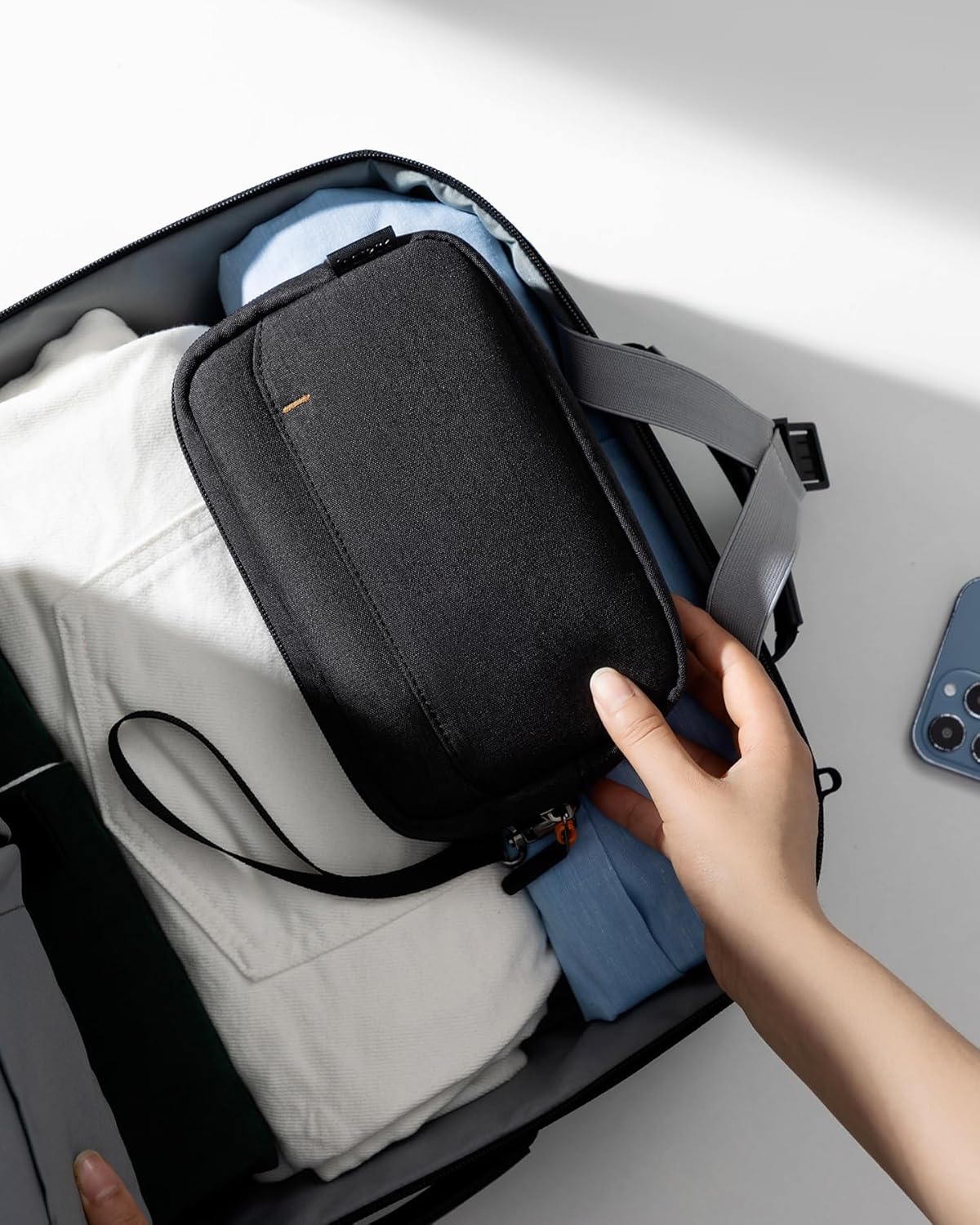 IInateck Kabeltas, elektronica-organizer, spatwaterdichte reis-accessoiretas, compatibel met muis, USB-stick - Image 9