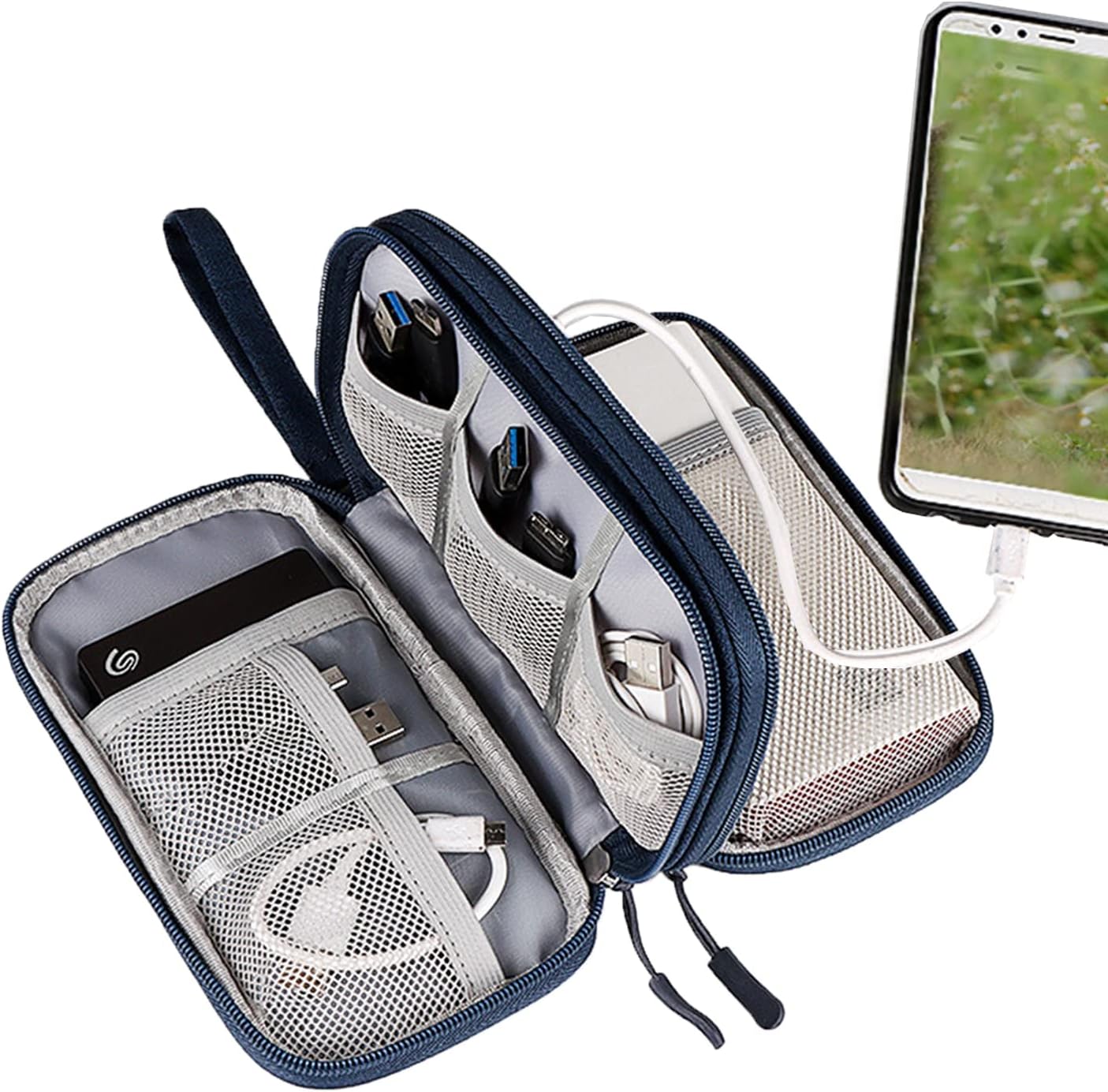 Kabeltas Kleine, Kabels & Accessoires Tas, Elektronica Accessoires Organizer, voor Accessoires, Mobiele Telefoon, Oplaadkabel, Powerbank, USB-sticks, SD-kaarten - Image 8