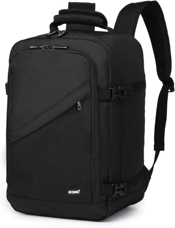 Kono Ryanair Handbagage 40x20x25cm Onder Seat Cabine Reizen Carry On Rugzak Maat 20L（Zwart） - Image 2