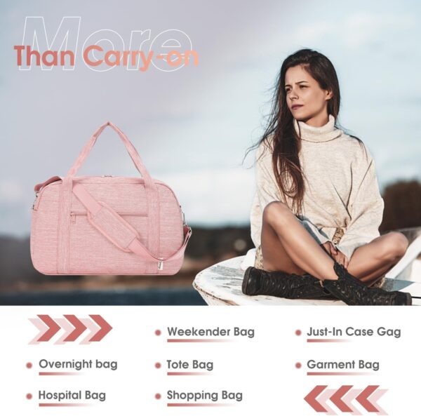 Narwey Handbagage 45 x 36 x 20 cm Easyjet Cabin Bag handbagage tas voor vliegtuig weekendtas dames heren reistas dames handbagage koffer 25 l, roze, Kein Laptopfach - Image 5