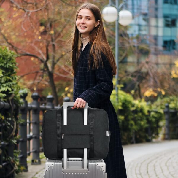 Easyjet Airlines handbagage 45 x 36 x 20 opvouwbare reistas voor onder de stoel, draag- en handtas voor overnachten voor dames en heren 30L (Zwart) - Image 8
