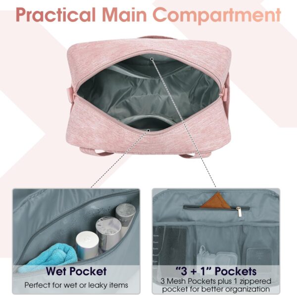 Narwey Handbagage 45 x 36 x 20 cm Easyjet Cabin Bag handbagage tas voor vliegtuig weekendtas dames heren reistas dames handbagage koffer 25 l, roze, Kein Laptopfach - Image 6