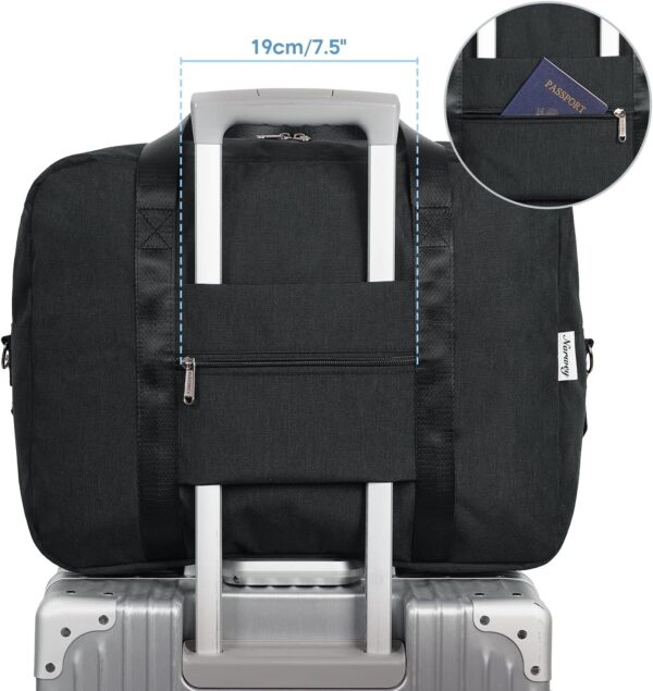 Easyjet Airlines handbagage 45 x 36 x 20 opvouwbare reistas voor onder de stoel, draag- en handtas voor overnachten voor dames en heren 30L (Zwart) - Image 7