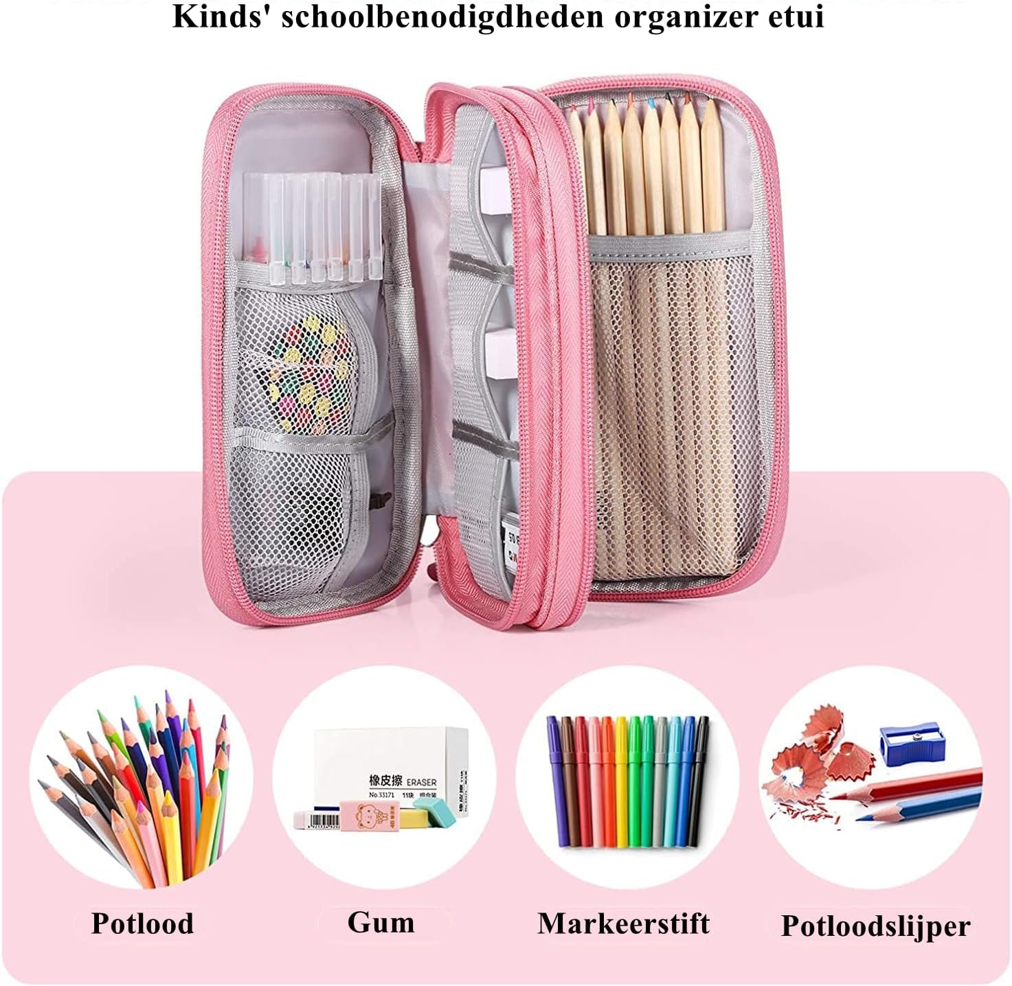 Tuokay Kabelorganizer, waterdicht, elektronica-tas, multifunctioneel, draagbaar, voor USB-oplaadkabel, adapter, geheugenkaarten (roze) - Image 5