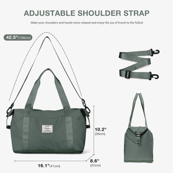Reistas Dames Sporttas 40x20x25 Ryanair Handbagage tas Weekendtas zwemtas waterdichte Reistas plunjezak Fitnesstas Trainingstas dames voor op reis sportschool,A1-groen - Image 6