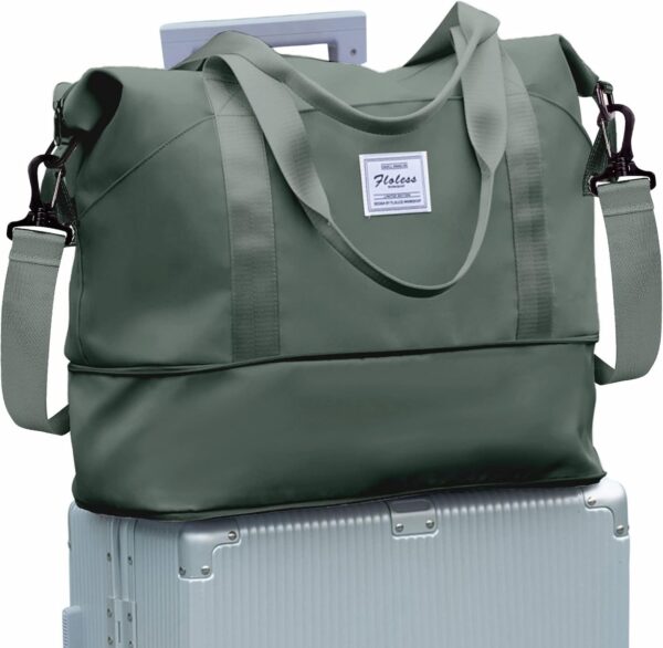 Reistas Dames Sporttas 40x20x25 Ryanair Handbagage tas Weekendtas zwemtas waterdichte Reistas plunjezak Fitnesstas Trainingstas dames voor op reis sportschool,A1-groen - Image 2