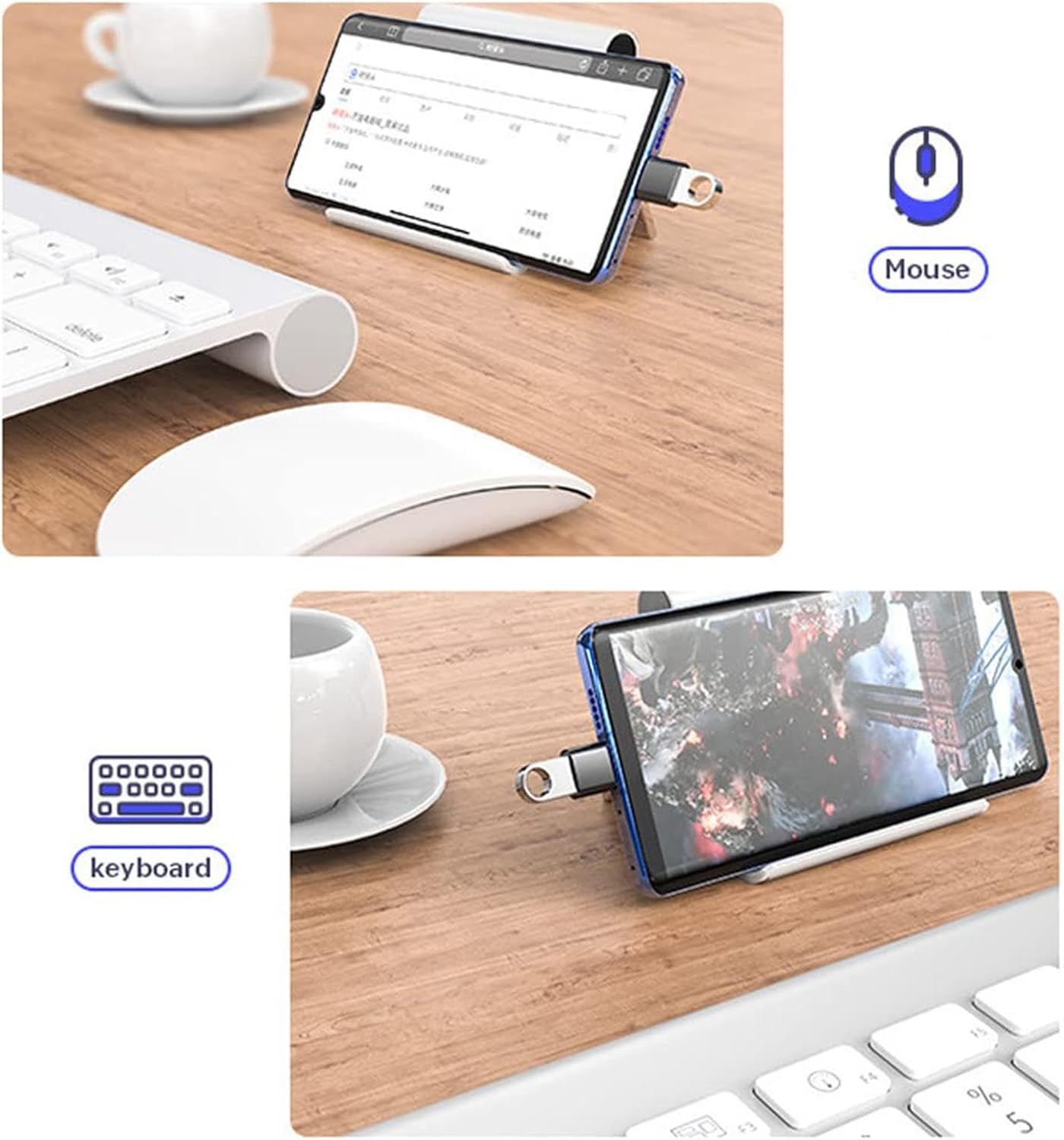 Portable Type C Converter, Multifunctional Lightweight Adapter with Good Heat Dissipation, 2.3x2.5 Inches Compact Sturdy Travel Accessory for Phones, Tablets, and Laptops - Image 9