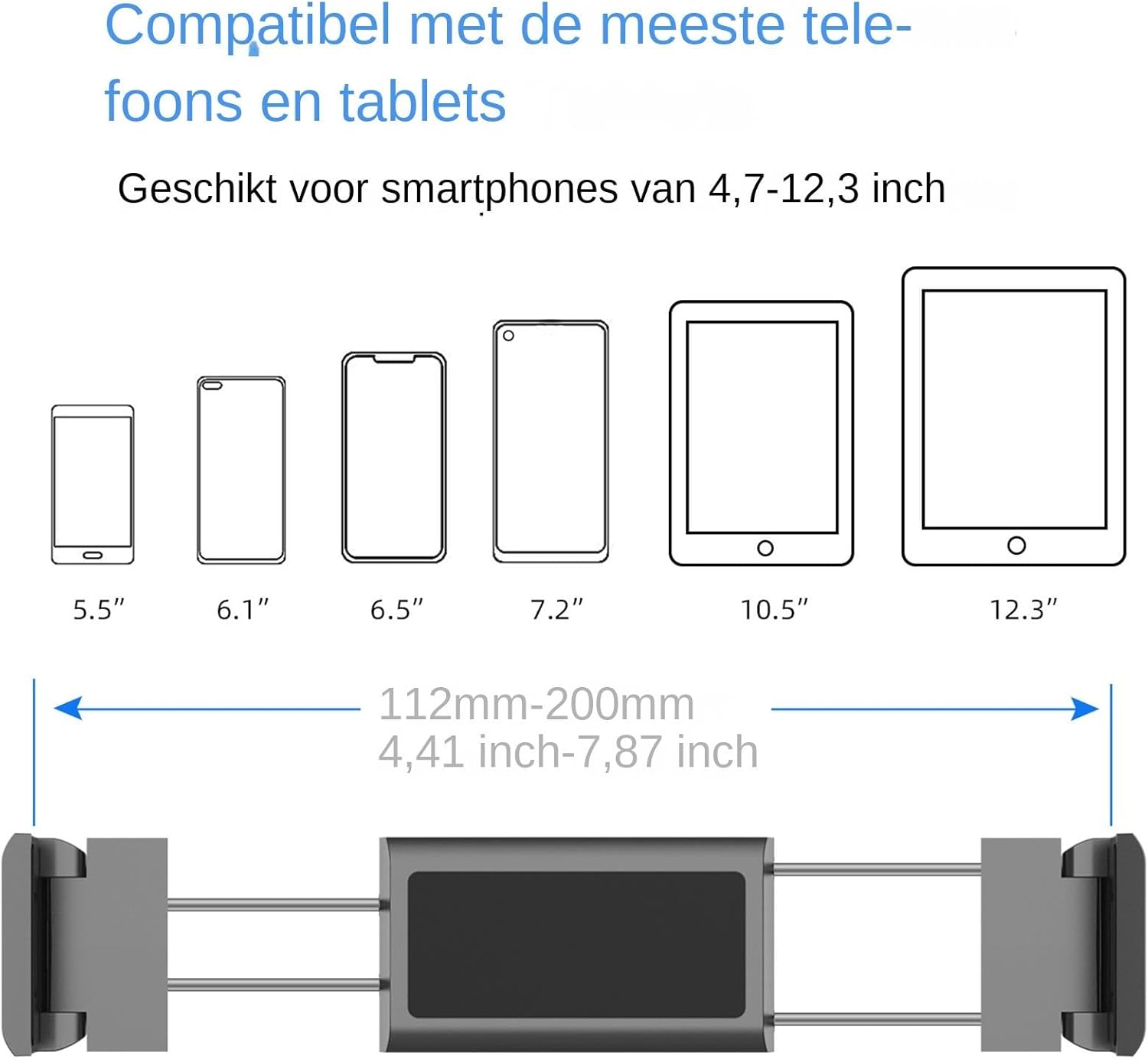 Cell Phone Car Mount, Backseat Smart Phone Support, 6.29x5.9x1.88 Inches Space-Saving Tablet Stand, Vehicles Must Haves for Travel, Navigation and Daily Life - Image 8