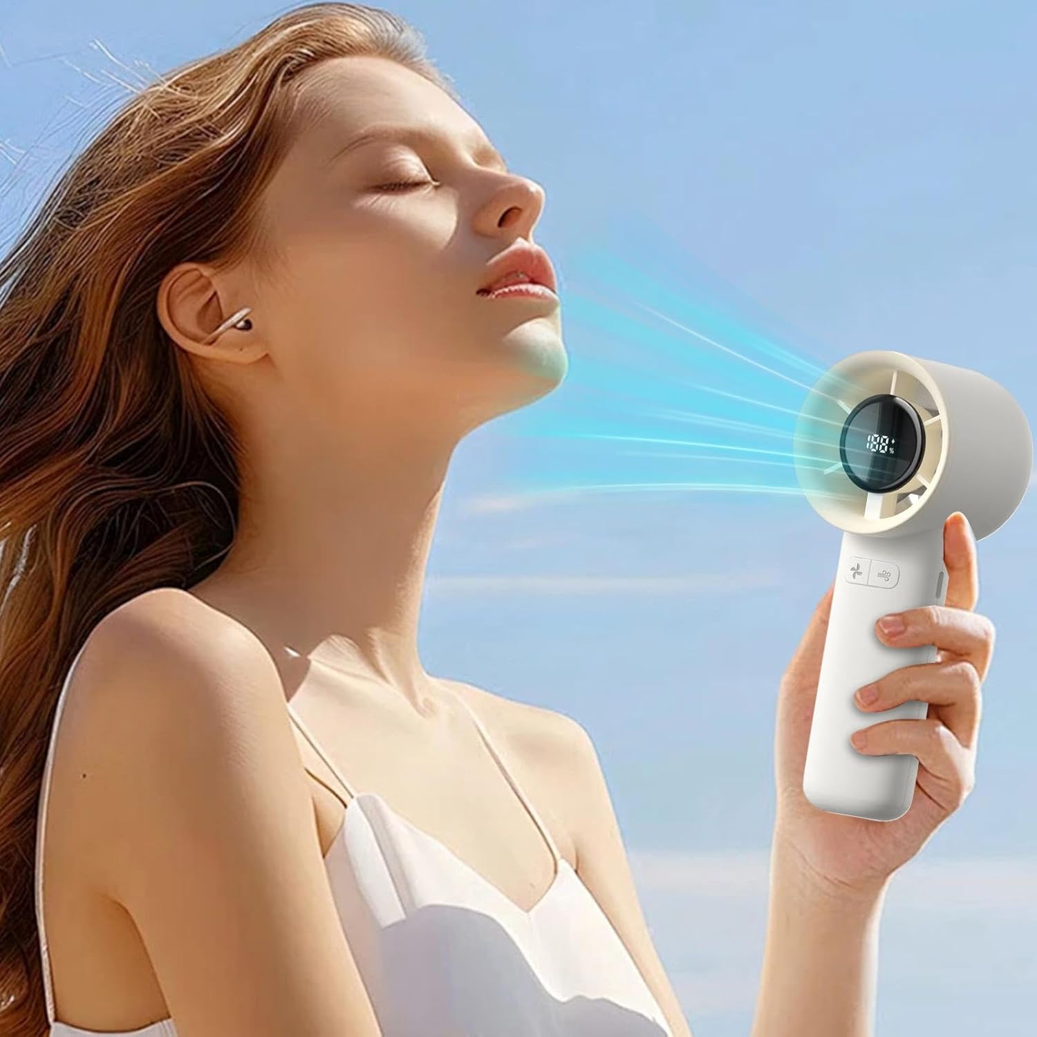 Handheld Portable Fan, 2.4x2.01x6.54 Inches, Makeup Cooling Tool for Desk, Personal Electric Fan for Sports, School, Travel, Outdoors, Hiking, and Daily Use. - Image 3