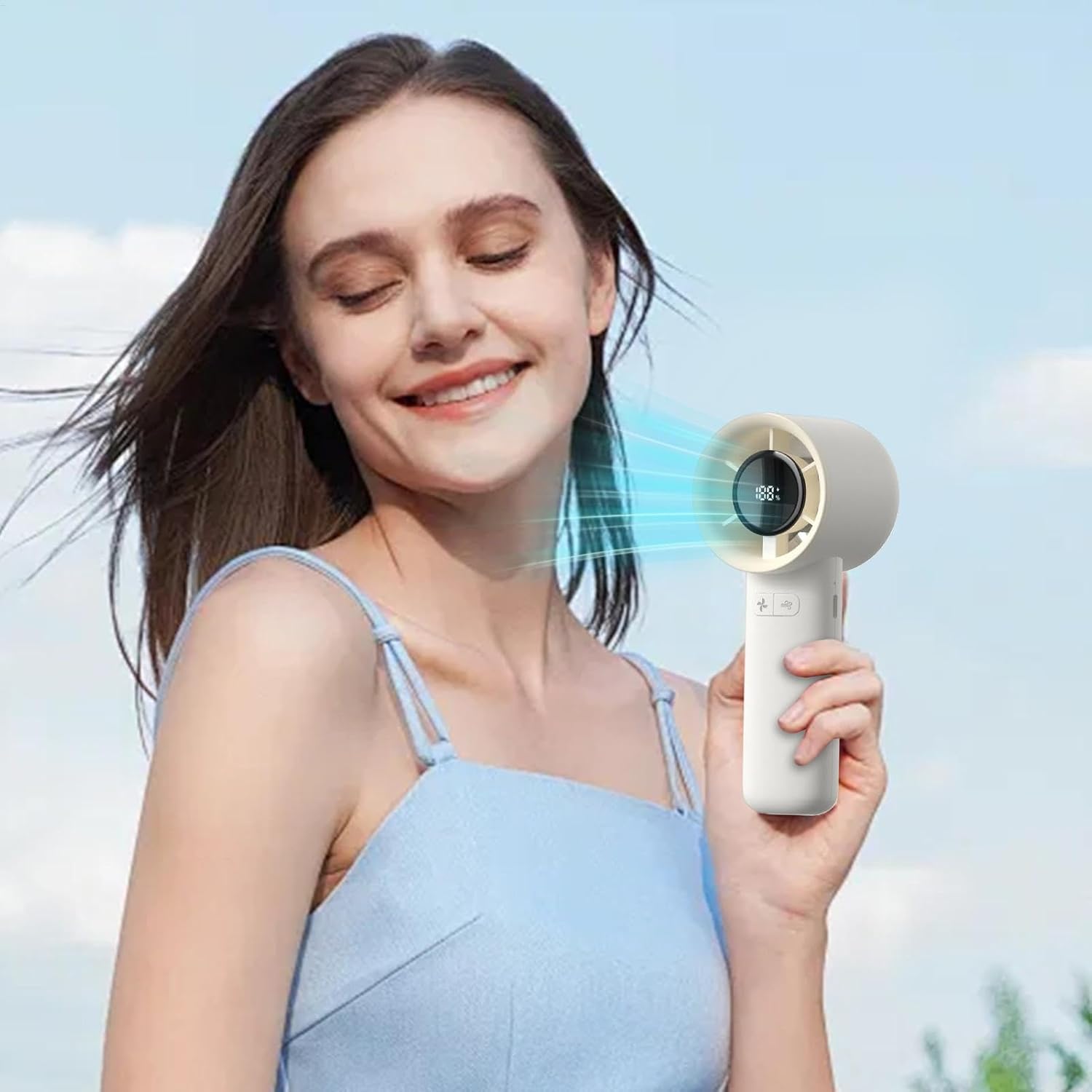 Handheld Portable Fan, 2.4x2.01x6.54 Inches, Makeup Cooling Tool for Desk, Personal Electric Fan for Sports, School, Travel, Outdoors, Hiking, and Daily Use. - Image 7