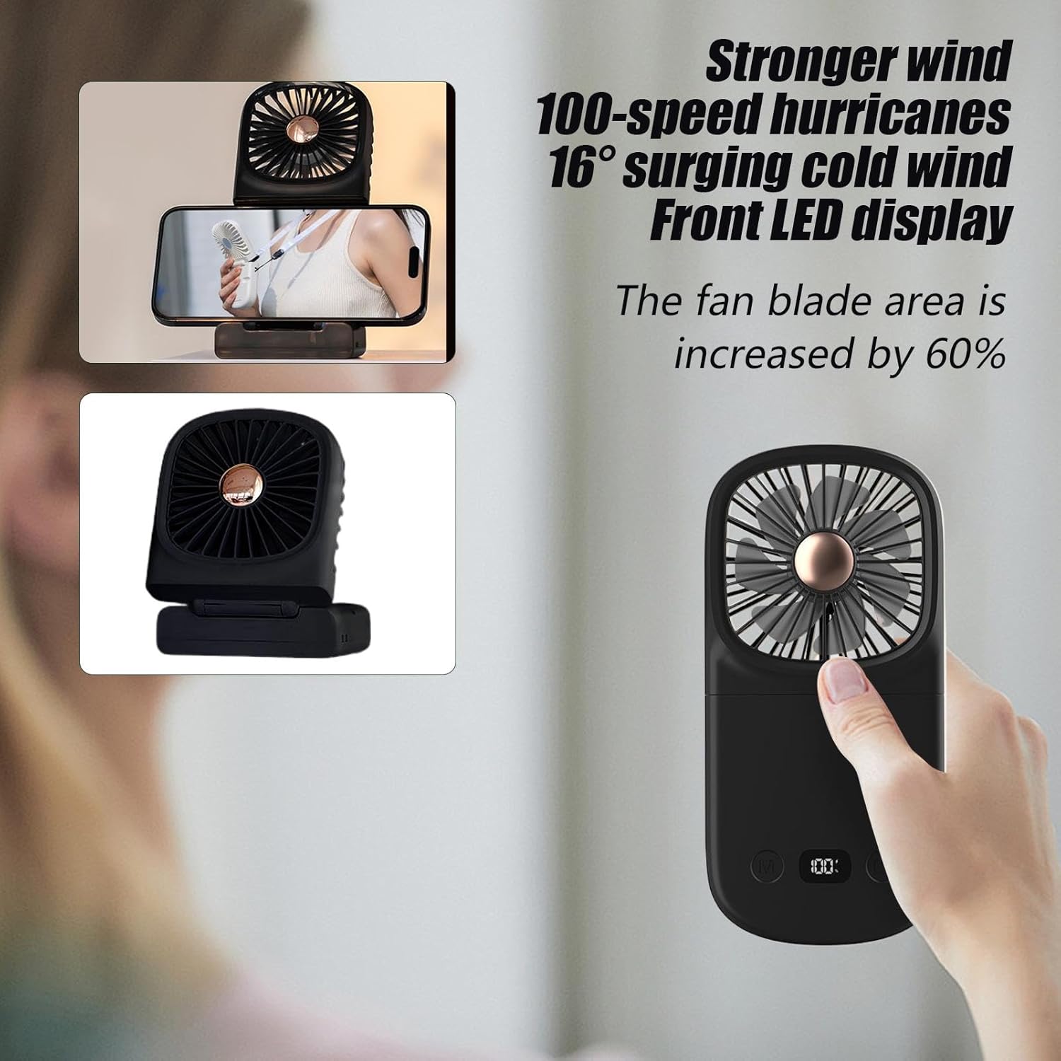 Portable Handheld Fan, Folding Desk Fan, Cooling Blower Gadget with Compact, Portable Design and Adjustable Speeds for Travel, Offices, and Home Use, 1 Set - Image 5