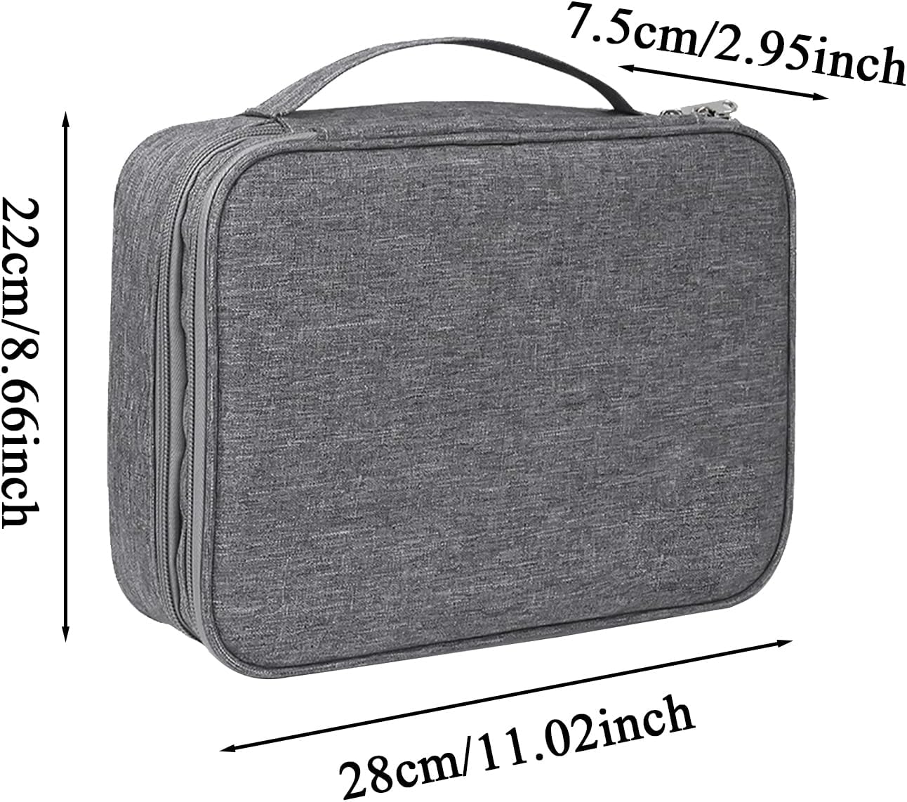 Elektronica-organizer, opbergkoffer, 11,02 inch multifunctioneel reissnoer, schokbestendige gadgettas met 3 compartimenten met ritssluiting voor kabels, opladers, make-up en, Enkele Attribuut - Image 3