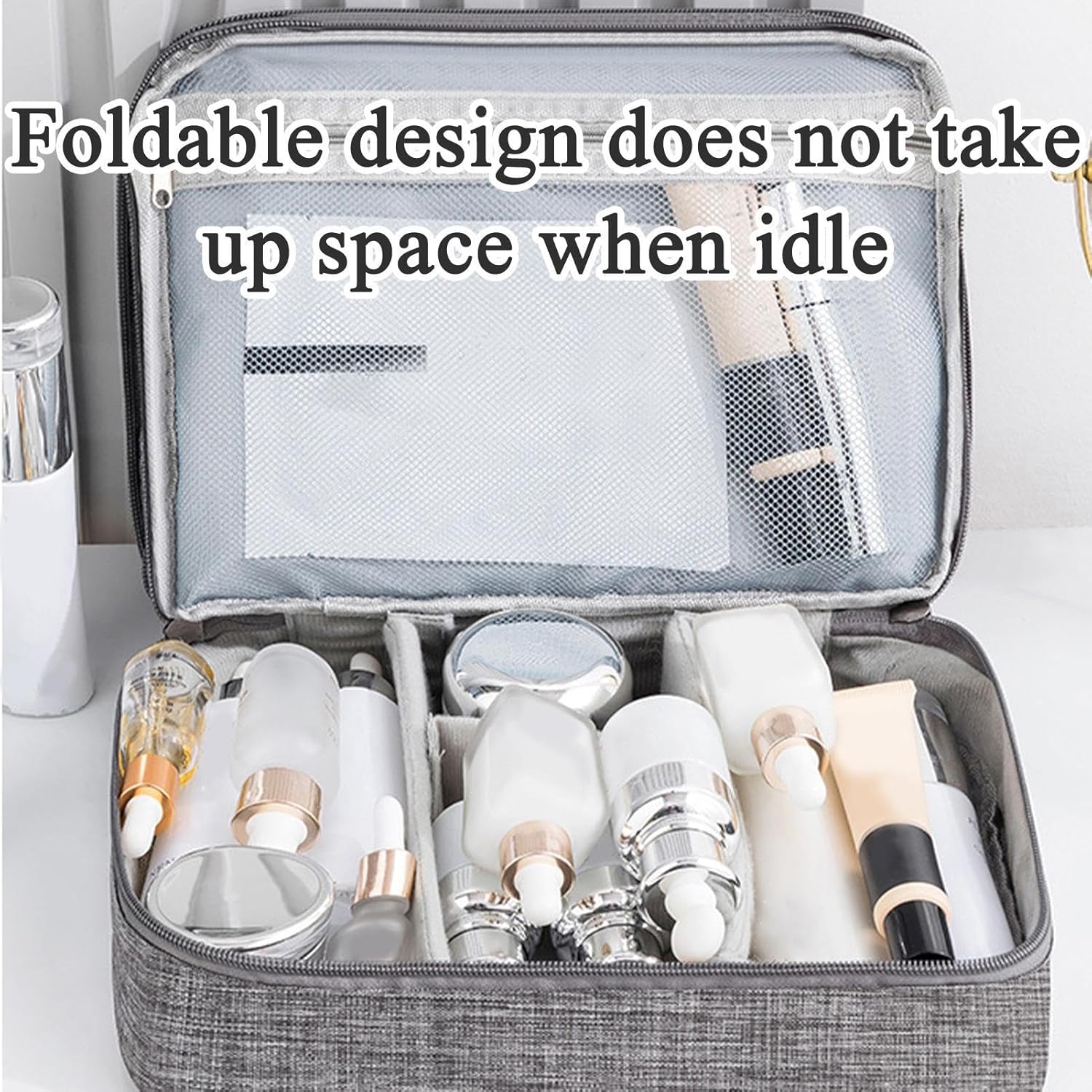 Elektronica-organizer, opbergkoffer, 11,02 inch multifunctioneel reissnoer, schokbestendige gadgettas met 3 compartimenten met ritssluiting voor kabels, opladers, make-up en, Enkele Attribuut - Image 8