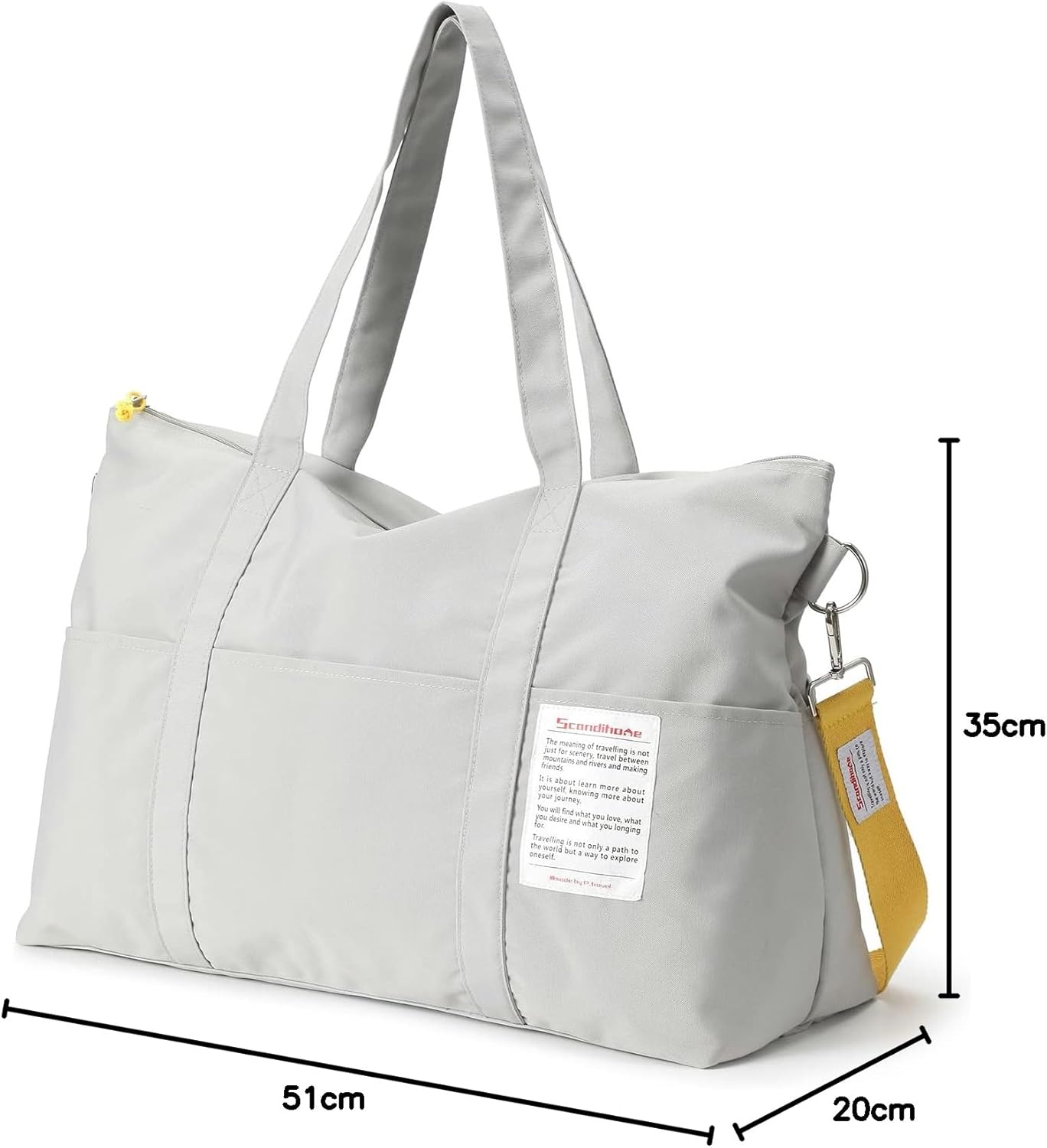 Reistas Sport Duffel Bag,Gym Tote tas,Weekender Overnachting Tas, Grijs, Duffel Bag, Modern design - Image 10