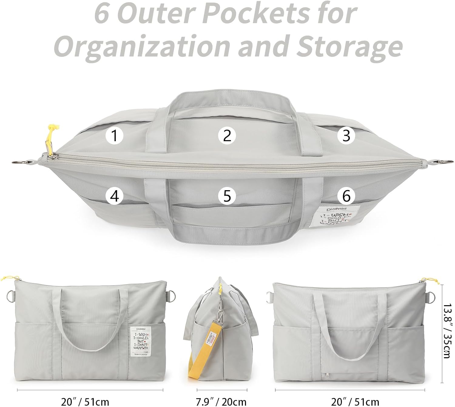 Reistas Sport Duffel Bag,Gym Tote tas,Weekender Overnachting Tas, Grijs, Duffel Bag, Modern design - Image 3