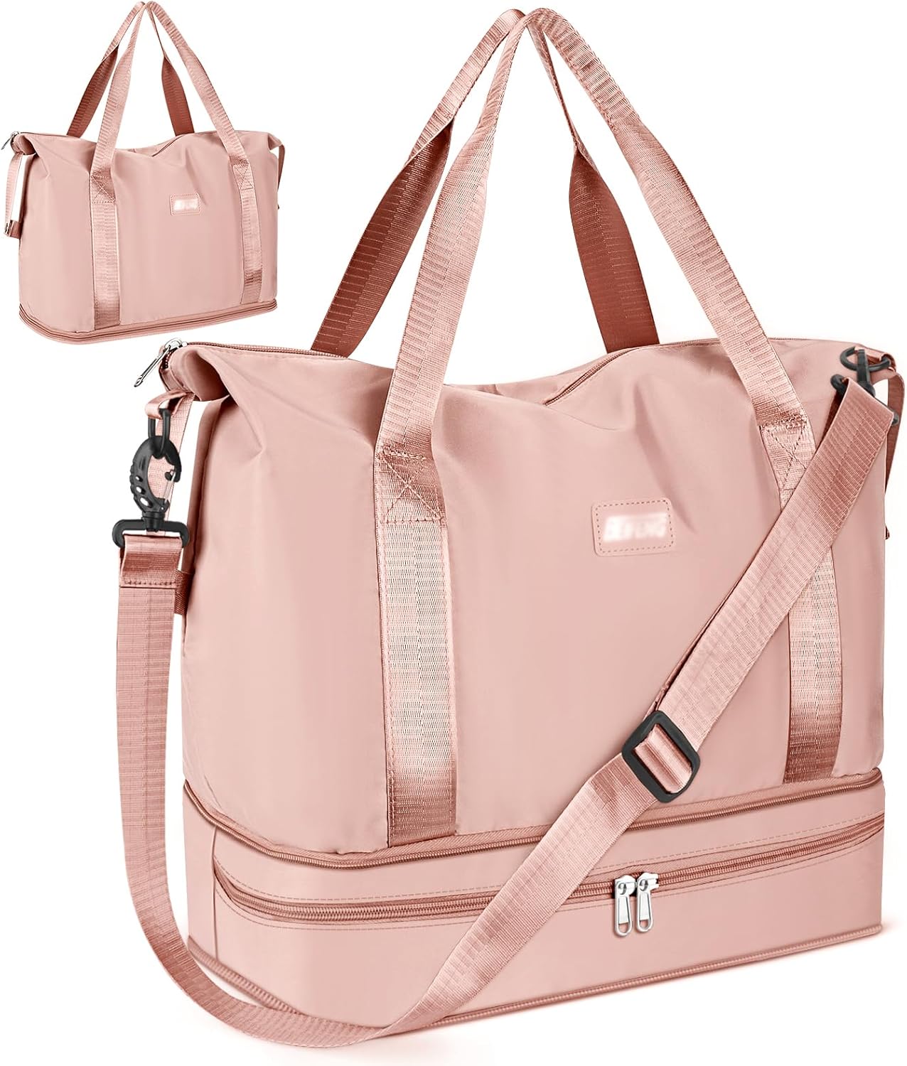 Reistas, CS COSDDI 36 l, weekendtas met trolleymouw, droge en natte compartimenten, sporttas, gym, waterdicht, shoppingtas, handbagage, voor mannen en vrouwen, weekendtas, draagtas, ziekenhuistas, #01 Roze - Image 2