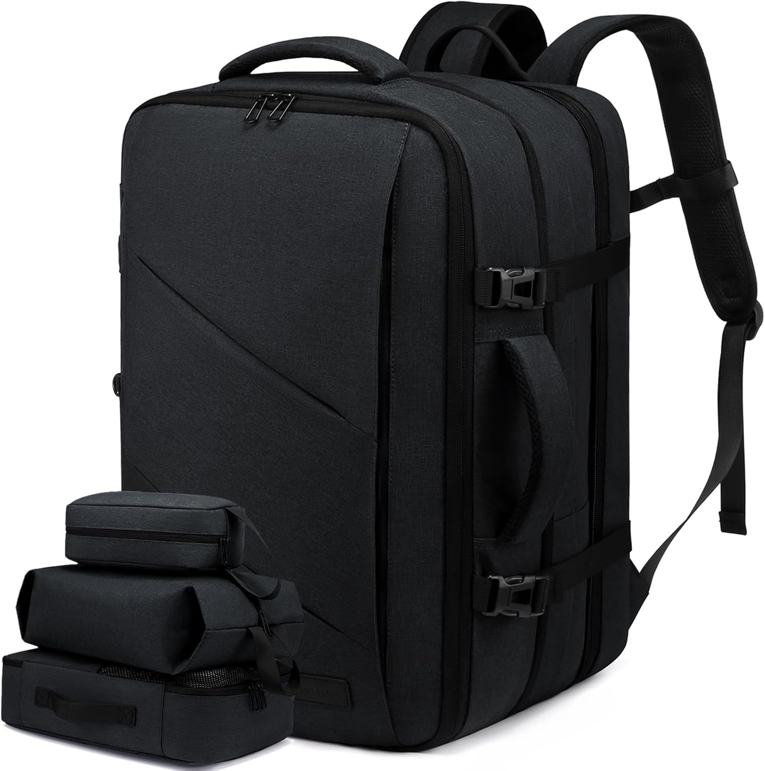 LOVEVOOK Reisrugzak voor dames en heren, handbagage, grote uitbreidbare rugzak, goedgekeurde handbagage rugzak, laptoprugzak 15,6 inch/45,7 cm/45,7 cm, weekendtas voor wandelen - Image 2