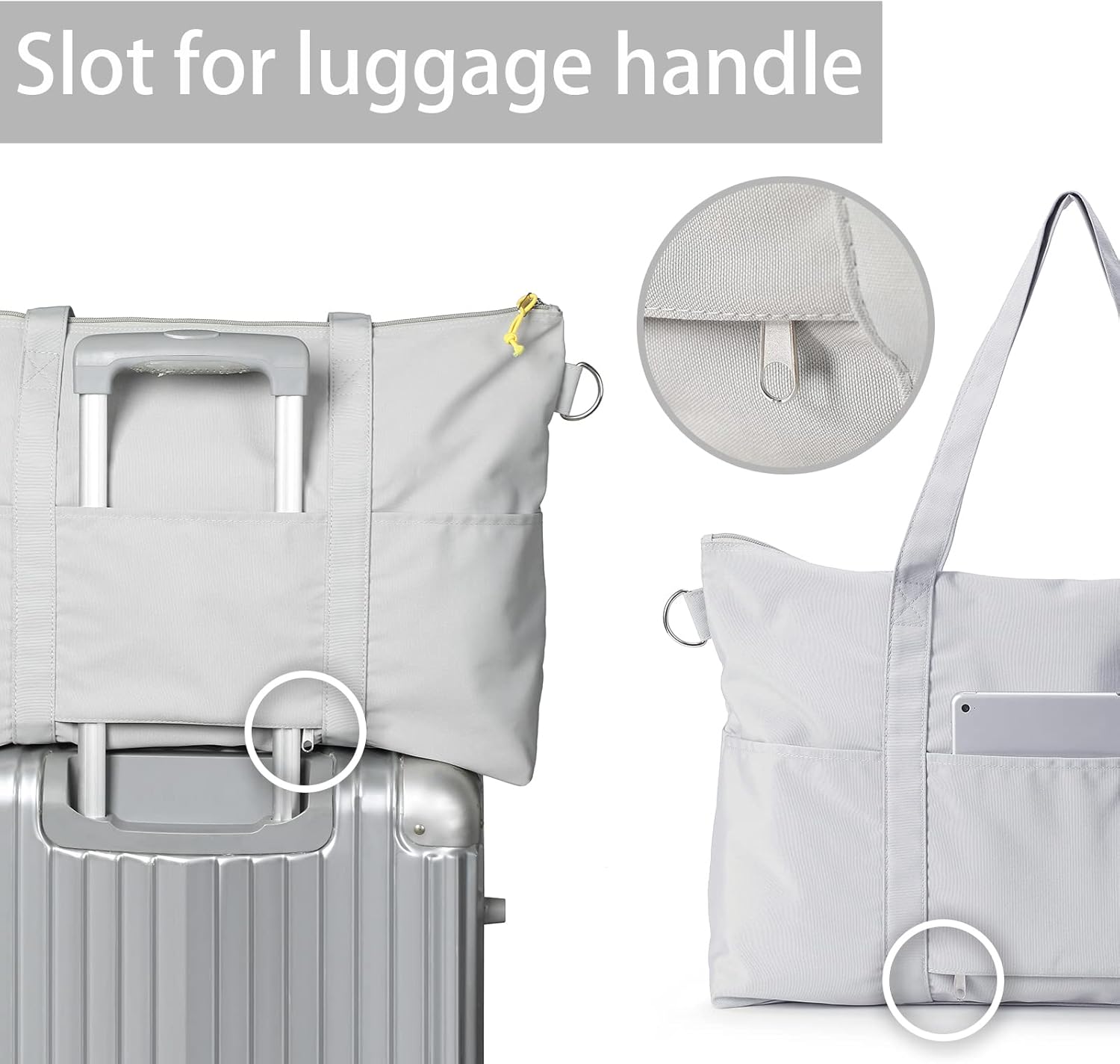 Reistas Sport Duffel Bag,Gym Tote tas,Weekender Overnachting Tas, Grijs, Duffel Bag, Modern design - Image 6