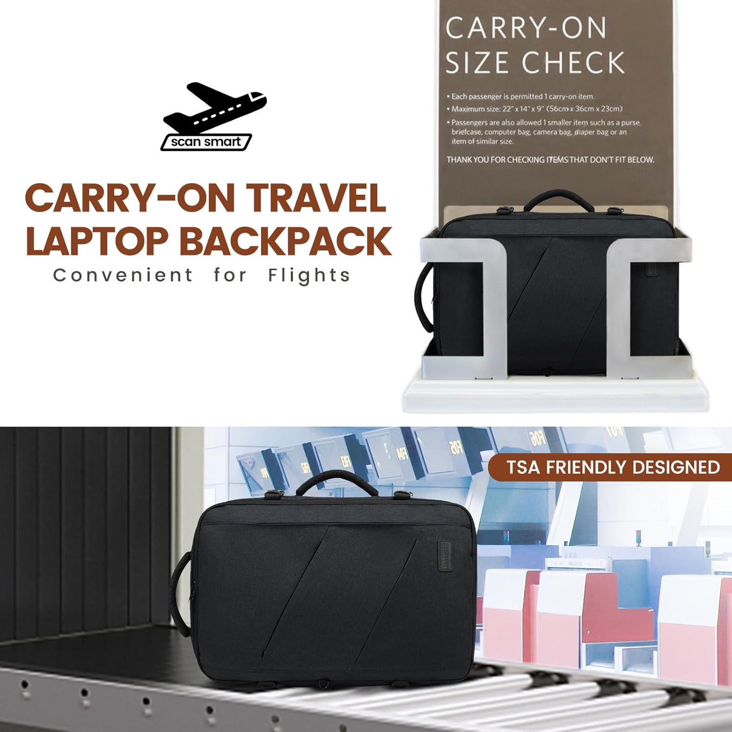 LOVEVOOK Reisrugzak voor dames en heren, handbagage, grote uitbreidbare rugzak, goedgekeurde handbagage rugzak, laptoprugzak 15,6 inch/45,7 cm/45,7 cm, weekendtas voor wandelen - Image 8