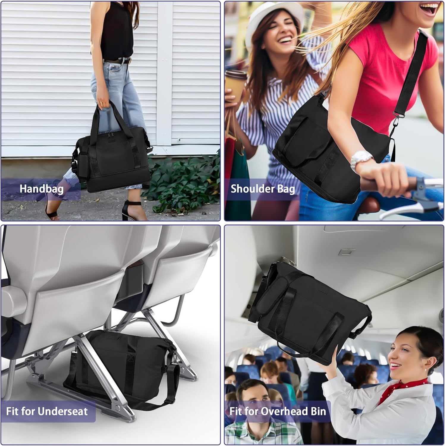 CNMTCCO Voor Ryanair Cabine Tassen 40x20x25 Underseat Convertible Carry on Cabin Bag 45X36X20 voor Nieuwe Easyjet Onder Seat Cabine Tas Kleine Reizen Hand Bagage Flight Bags voor Vliegtuigen, Zwart, - Image 7