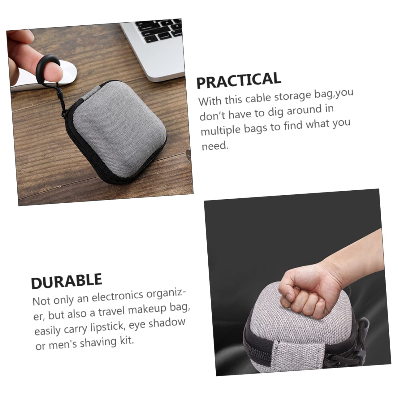 Gatuida Gegevensopslagpakket Binddraad Organisator Oortelefoon Draagtas Elektronische Reistas Oordopjes Geval Oordopjes Opbergtas Niet-geweven Stof Reizen Elektronisch Pakket Kabel - Image 4