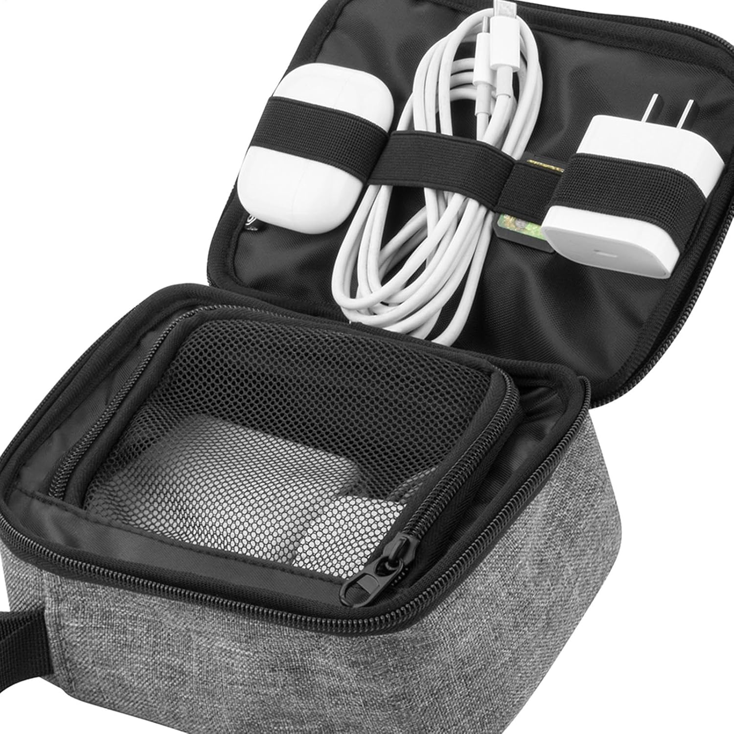 Reiskabelorganisator - Opbergdoos Van De Oortelefoon, Reistechnologie -organisator | Digitale USB -gadgetorganisator, Portable Travel Cable Bag Shockproof Tech Bags For Women Men, 5.1x2.7x6.8in - Image 6