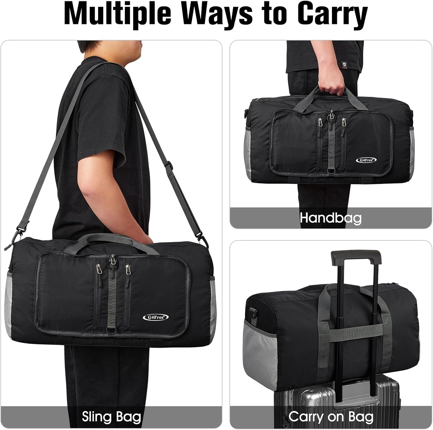 G4Free Opvouwbare plunjezak, 40L/65L, waterafstotende reisrugzak, lichtgewicht draagtas voor overnachting weekendsport mannen vrouwen - Image 8