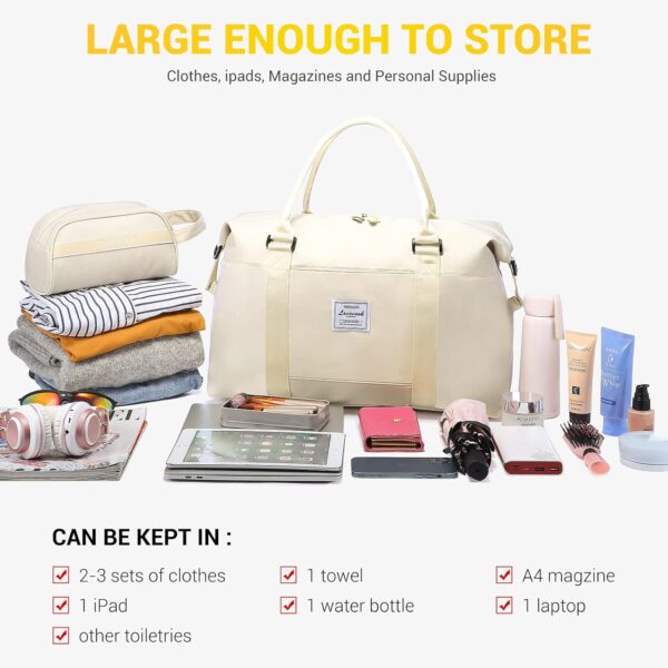 LOVEVOOK Reistas dames sporttas grote handbagage tas weekendtas zwemtas waterdichte reistas fitness tas trainingstas vrouwen kliniektas voor reizen gym licht vliegtuig - Image 8