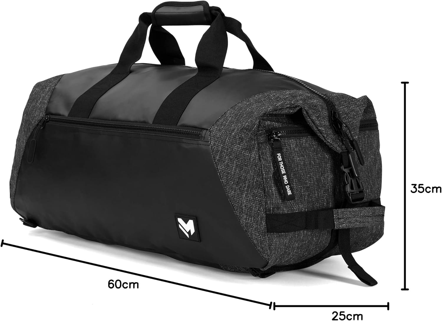 lamaki Holdall Duffel Backpack Weekender 45-50L Black Edition Urban Sports Gym Travel Industrial Look Veelzijdig uitbreidbaar Handbagage Lichtgewicht Heavy Duty schoenenvak Unisex - Image 11