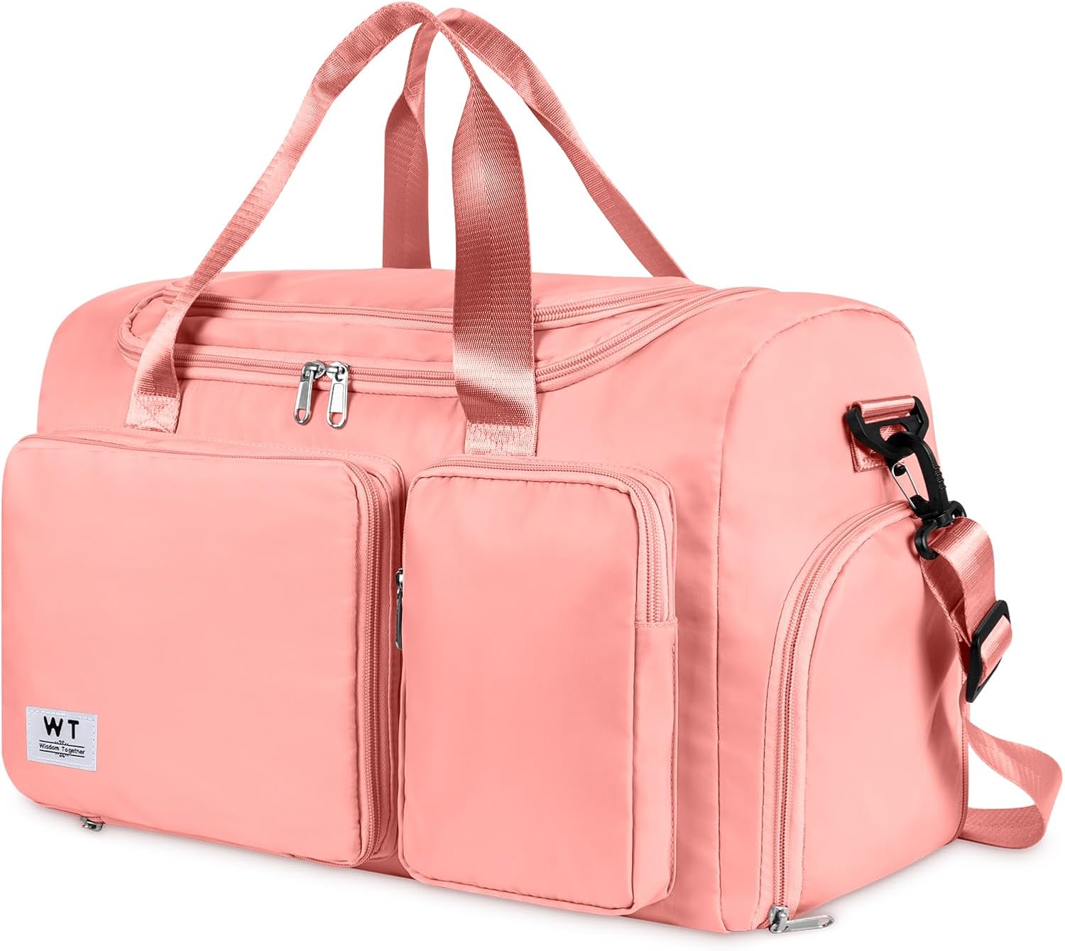 WT Opvouwbare reistas, sporttas voor dames, 35 liter, bagagetas, grote weekendtas, damestas, vakantietas, trainingstas, handtas, waterdicht, sauna, gym, shopping bag voor heren en dames, met - Image 2