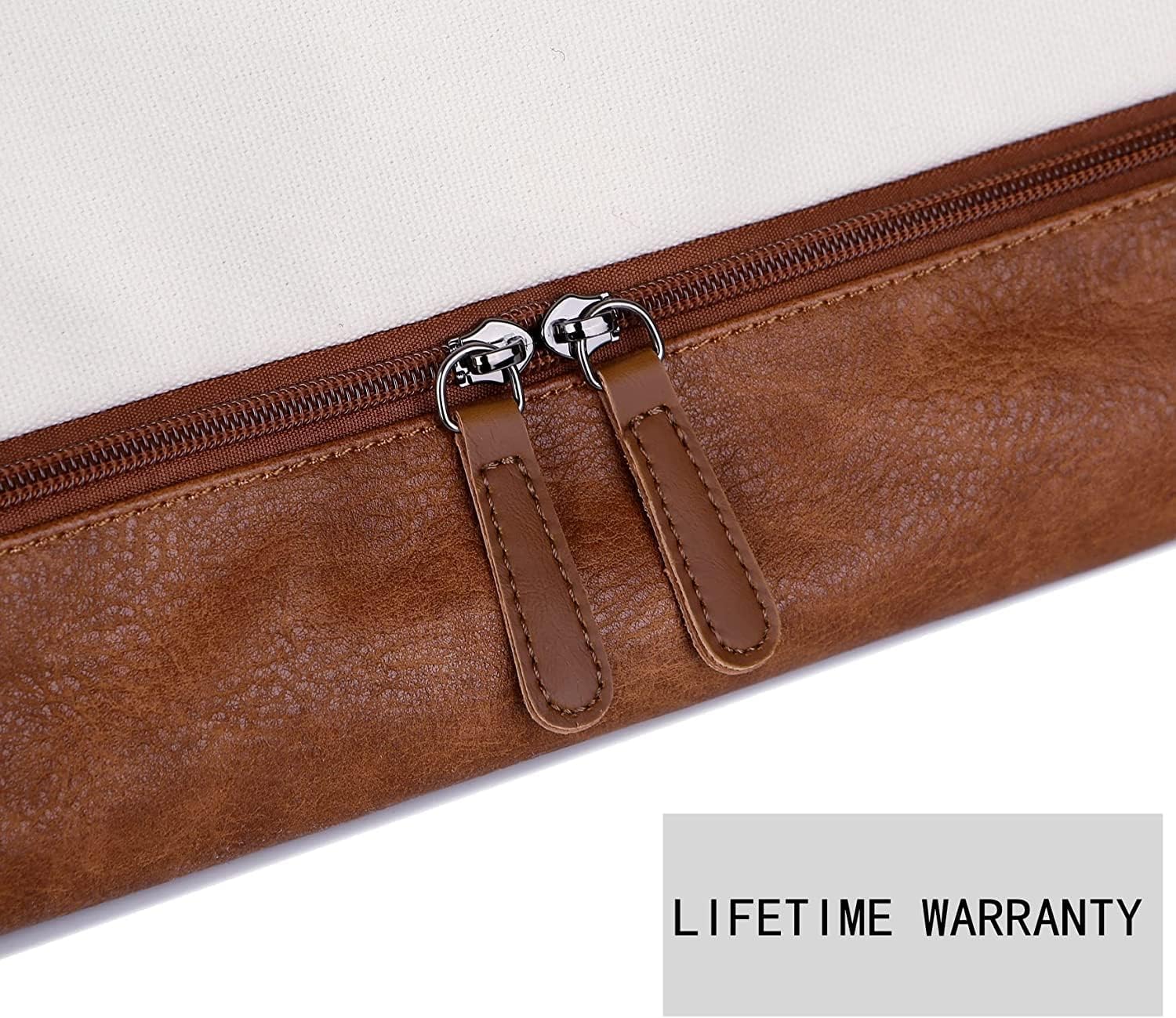 HB-10 Canvas reistas voor dames, weekendtas, duffels, weekendtas, handbagage met schoenenvak en toilettas, wit/beige, vintage - Image 9