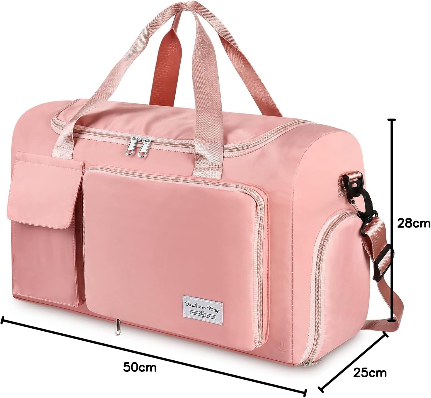 WT Opvouwbare reistas, sporttas voor dames, 35 liter, bagagetas, grote weekendtas, damestas, vakantietas, trainingstas, handtas, waterdicht, sauna, gym, shopping bag voor heren en dames, met - Image 10