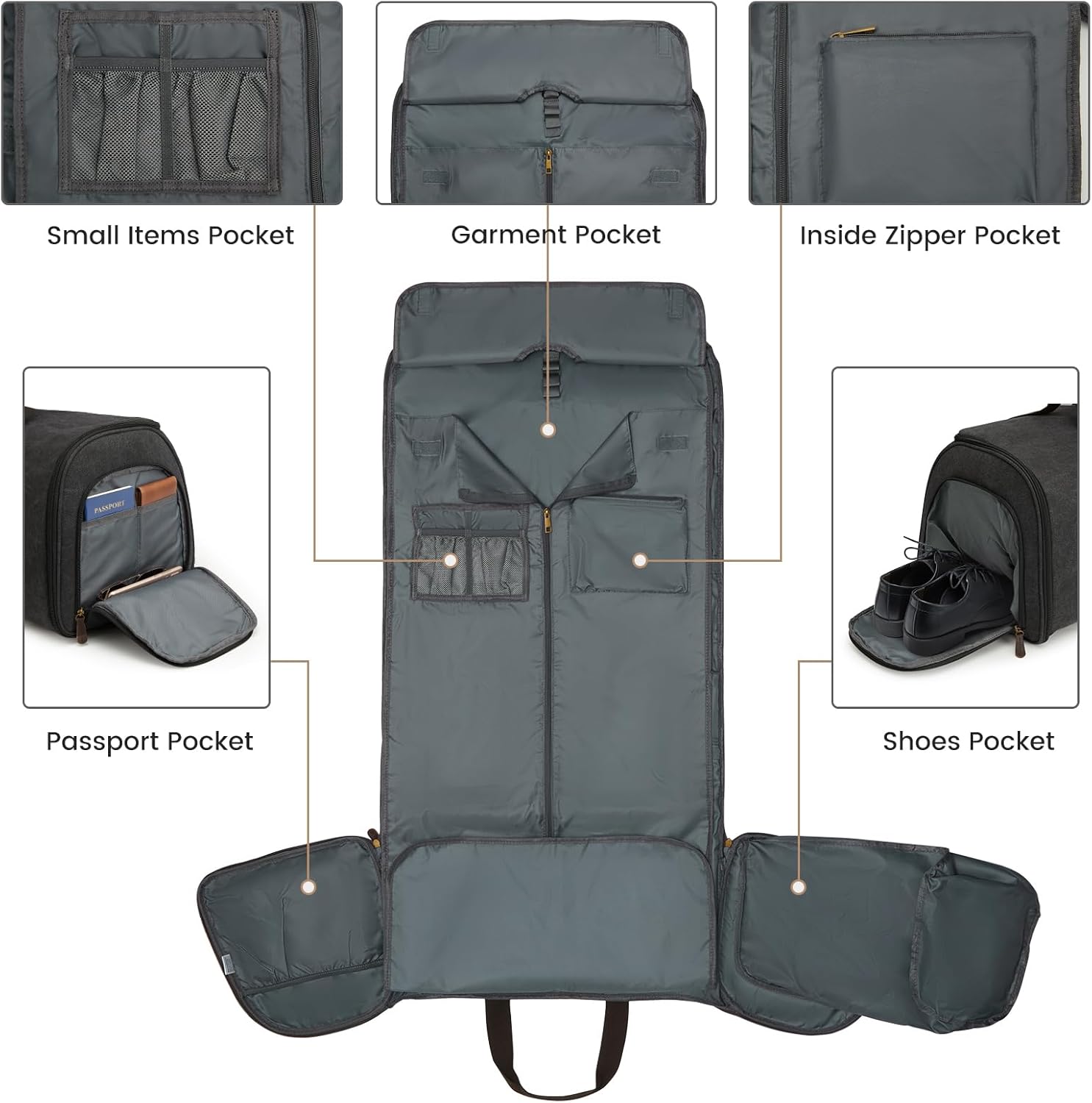 S-ZONE Kledingtas voor reizen Carry on Duffle Bag voor Mannen Reizen Converteerbare Pak Tassen Carry on Bagage Opknoping Koffer Reistas met Toilettas - Image 6