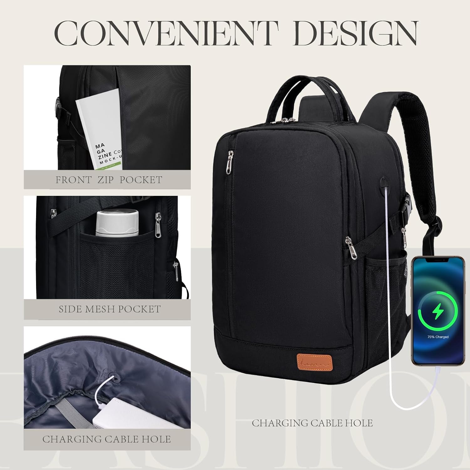 Ryanair Cabinetas, 40 x 20 x 25 cm, Reizigers-Backpack, Blauw, Laptop-Rugzak, 20 Liter, Zakelijk, Unisex - Image 8