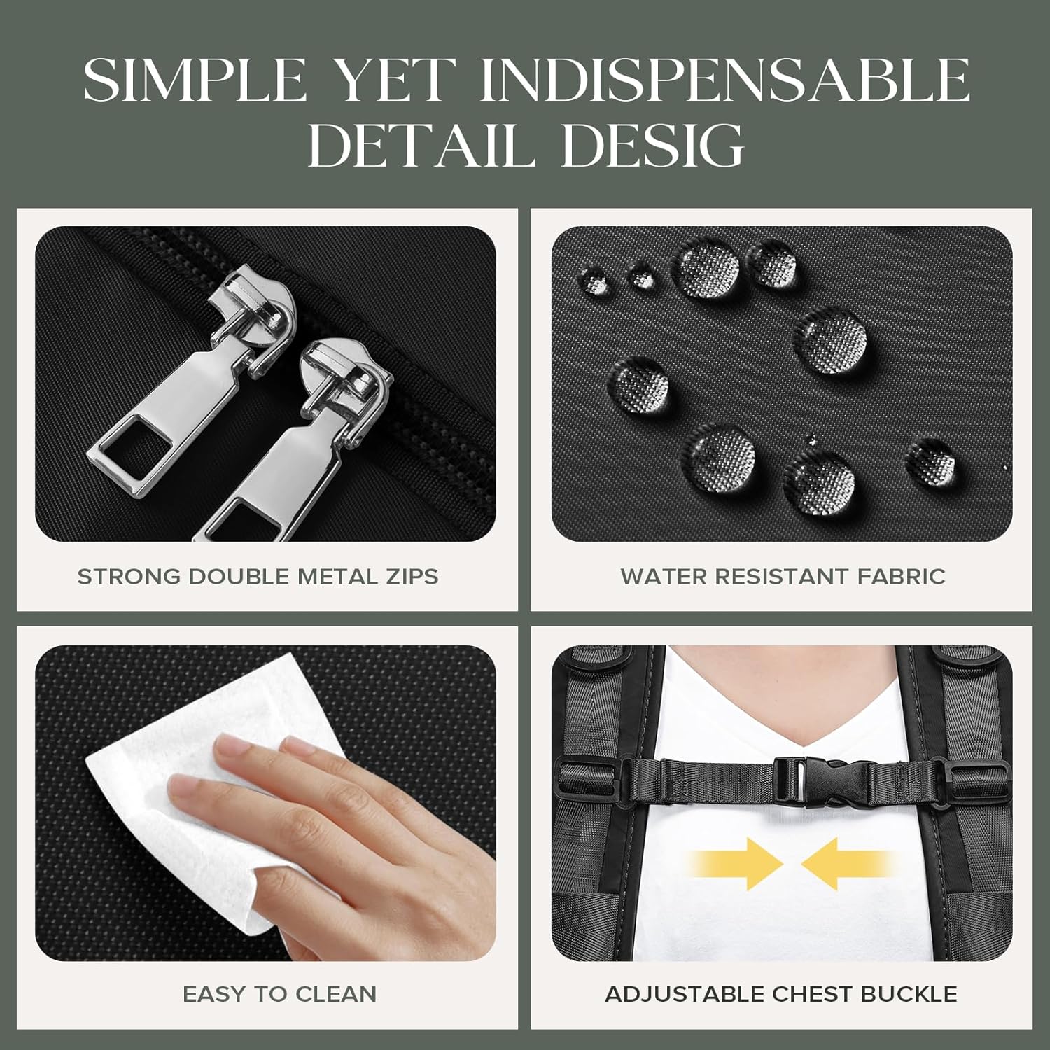 Handverpakking 40 x 25 x 18 cm voor Ryanair handcabinebagage 18 L reisrugzak waterdichte handbagage vliegtuigrugzak dagrugzak schoolrugzak zwart - Image 8