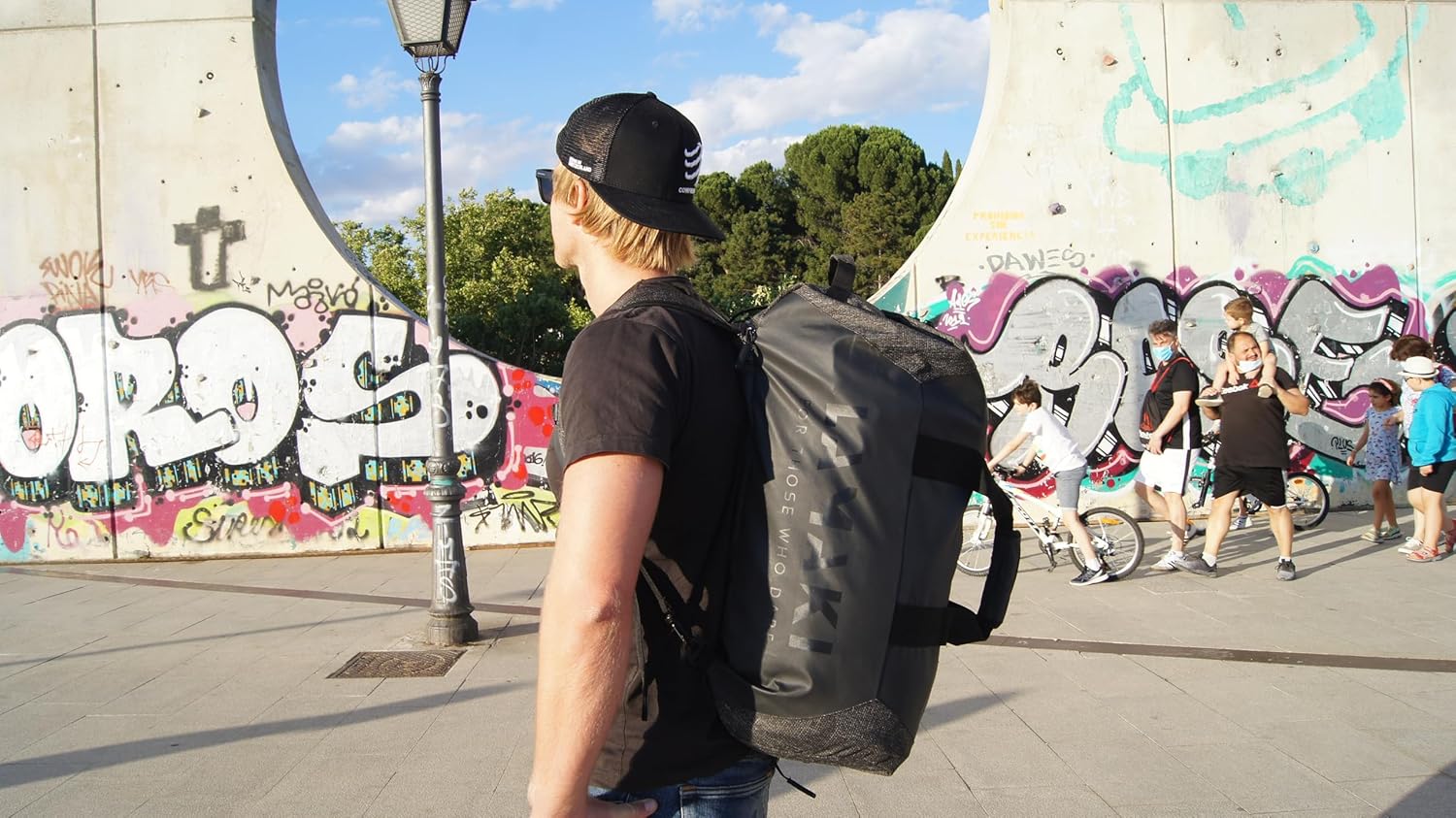 lamaki Holdall Duffel Backpack Weekender 45-50L Black Edition Urban Sports Gym Travel Industrial Look Veelzijdig uitbreidbaar Handbagage Lichtgewicht Heavy Duty schoenenvak Unisex - Image 8