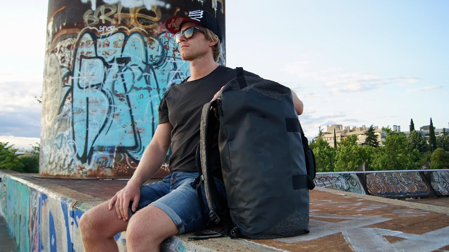lamaki Holdall Duffel Backpack Weekender 45-50L Black Edition Urban Sports Gym Travel Industrial Look Veelzijdig uitbreidbaar Handbagage Lichtgewicht Heavy Duty schoenenvak Unisex - Image 10