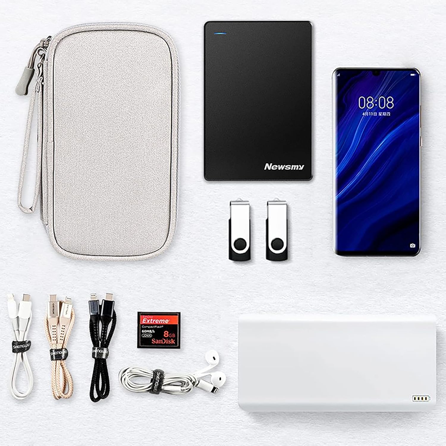 Elektronische Organizer, Travel Cable Organizer Bag Pouch Elektronische Accessoires Carry Case All-in-One Opbergtas voor kabel, snoer, oplader, telefoon roze - Image 8