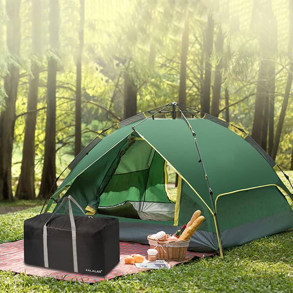 ZALALALAS Extra Groe Duffle Bag Leicht, 78L/96L Travel Duffle Bag Faltbar fr Herren Damen Schwarz, Zwart, Black 96L, Waterbestendig - Image 6