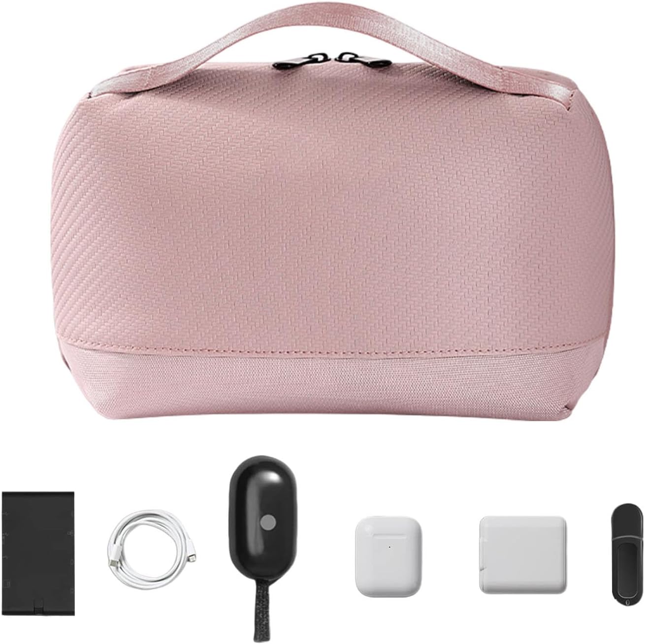 Nkmujil Elektronische Organizer Pouch Bag | Reisgegevens Kabel Tas USB Gadget Organizer | U Disc Rits Opbergtas Shockproof Draagtas Elektronische Telefoon Opslag, PINK, Refer to description, Unisex - Image 2